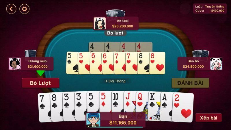 Cách chơi bài tiến lên đơn giản