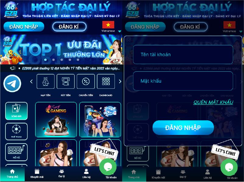 Đăng nhập EZB68 trên các thiết bị mobile như thế nào?