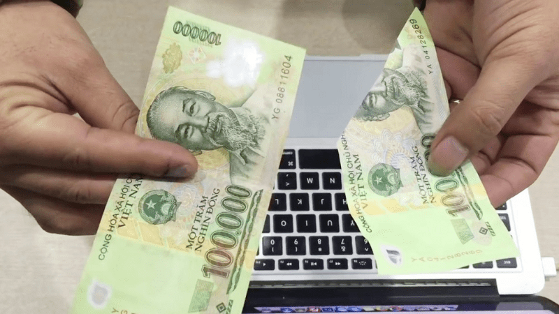 Mơ thấy tiền 100 bị gấp làm đôi